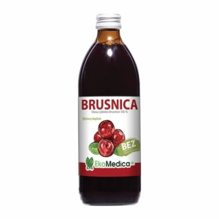 EkoMedica Brusnica 100% šťava 500ml
