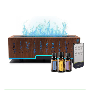 Zdravko Relax difuzér Family tmavá imitácia dreva + DoTERRA Trio esenciálnych olejov 3x5ml