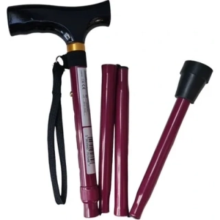 Skladacia hliníková palica s pútkom RF-520/C bordová