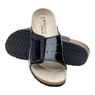 Sandále ortopedické č.40 T56 PROTETIKA lesklá čierna