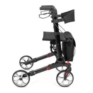Odľahčené 4-kolesové chodítko YOLA čierne, 136 kg