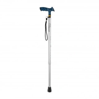 Timago vychádzková palica s ergonomickou rukoväťou a pútkom ELEGANT, strieborná