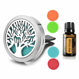Aróma difuzér do auta Family tree of life + doTERRA Wild orange 5ml