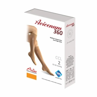 Avicenum PHLEBO 360 pančuchy lýtkové, otvorená špica S NORMAL